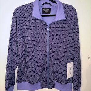 ATHLETA Brooklyn Printed Bomber Jacket, Size M, Lightweight Water Resistant NWT